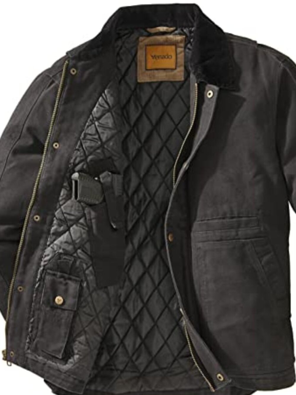 Men's Canvas Concealed Carry Jacket - Black | 3XL - Picture 5 of 6